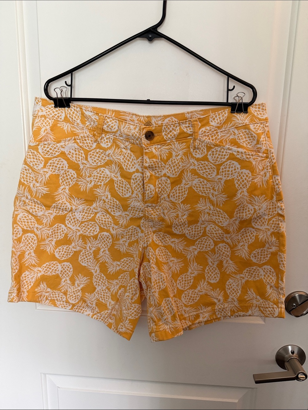 St. John's Bay Yellow Pineapple Print Bermuda Shorts